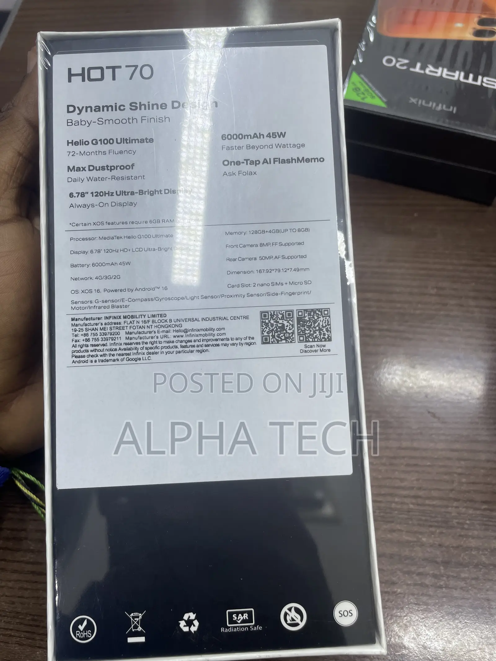 New Infinix Hot 70 128 GB Black