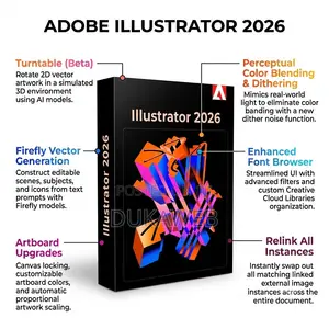 Adobe Illustrator 2026 – Turntable 3D – Firefly Vector Generation