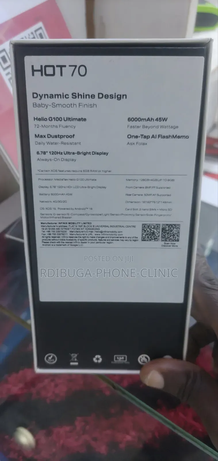 New Infinix Hot 70 128 GB Gray