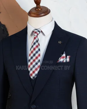 ​Men’s Slim Fit 3-Piece Navy Blue Suit Set
