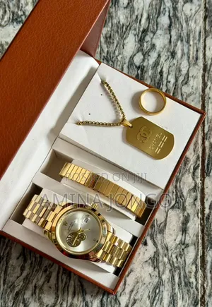 Luxury Men's Watch Gift Set – Watch, Bracelet, Chain Ring
