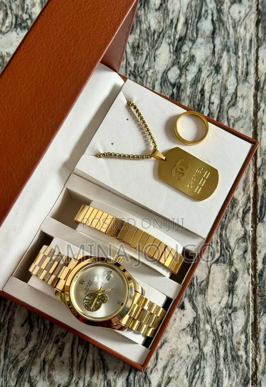 Luxury Men's Watch Gift Set – Watch, Bracelet, Chain Ring