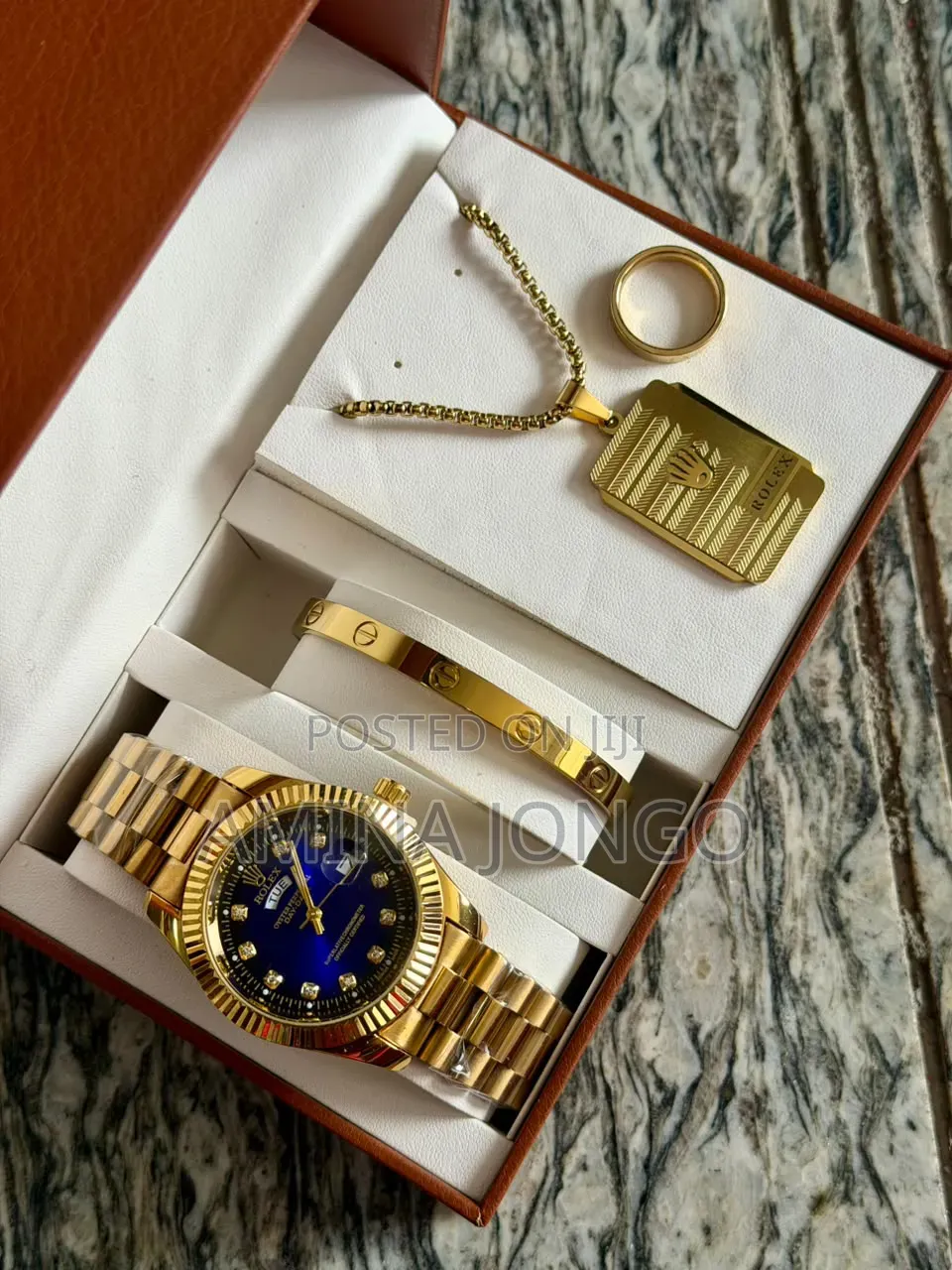 Luxury Men's Watch Gift Set – Watch, Bracelet, Chain Ring