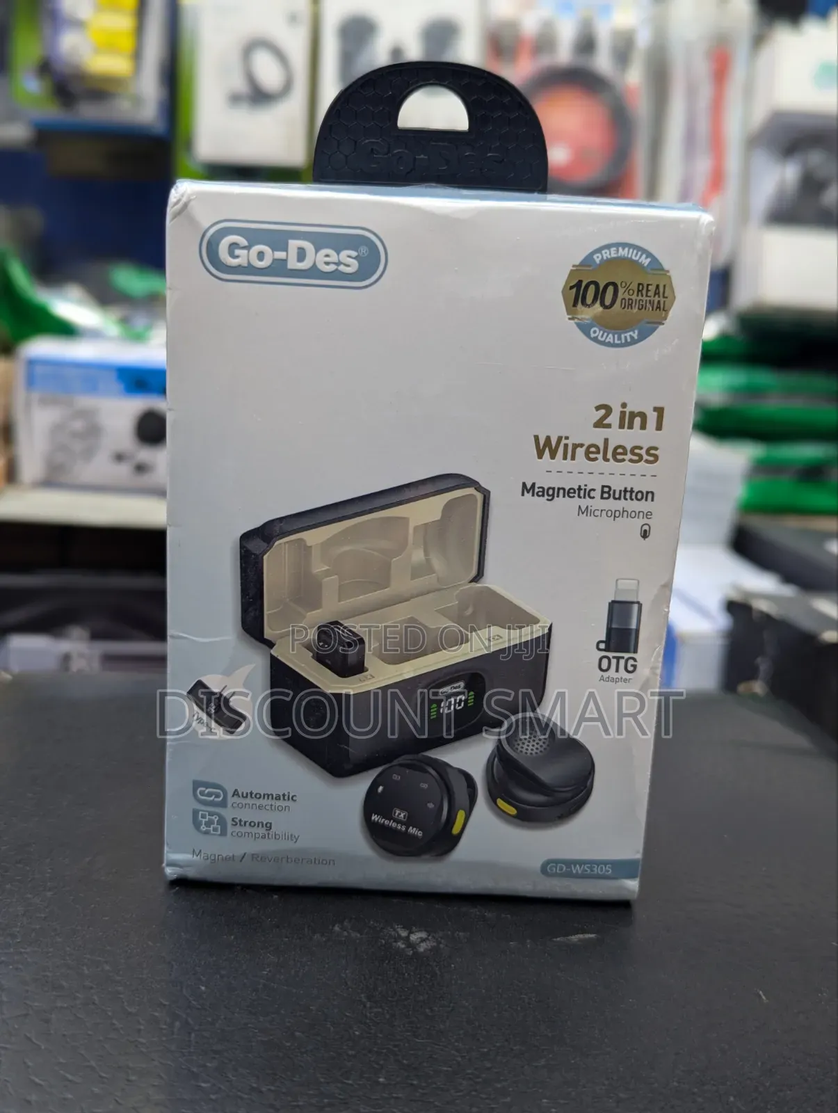 Go Des 2 in 1 Wireless Magnetic Button Microphone