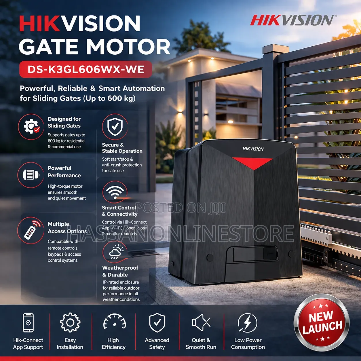 Hikivision DS-K3GL606WX-WE Sliding Gate Opener