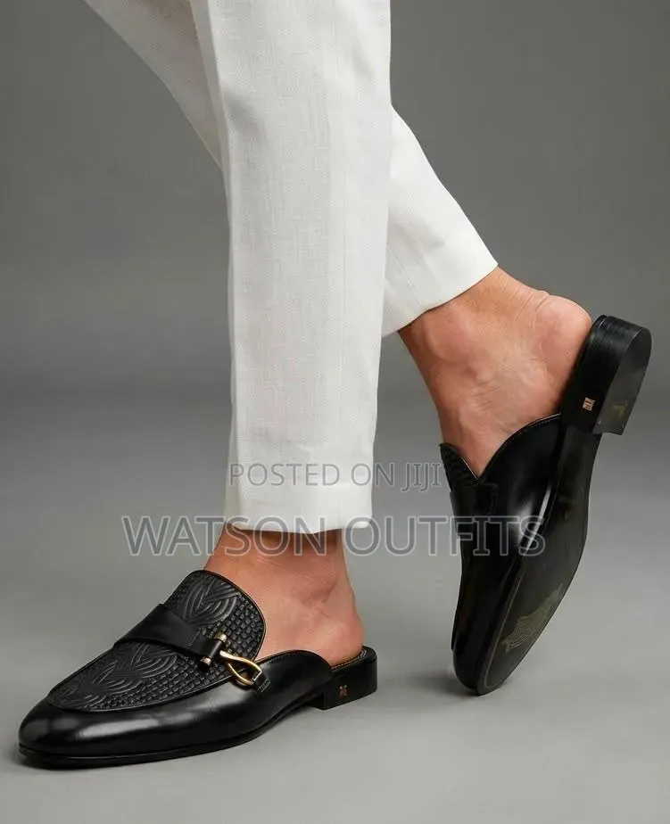 2 Colours Versace Brand Men's Leather Mules or Open Shoes