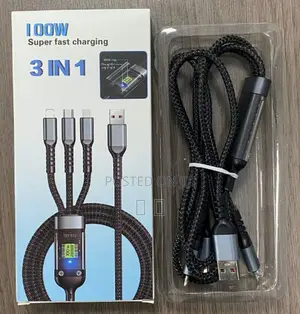 100W USB-C 3-in-1 Fast Charging Cable for iPhone/Samsung