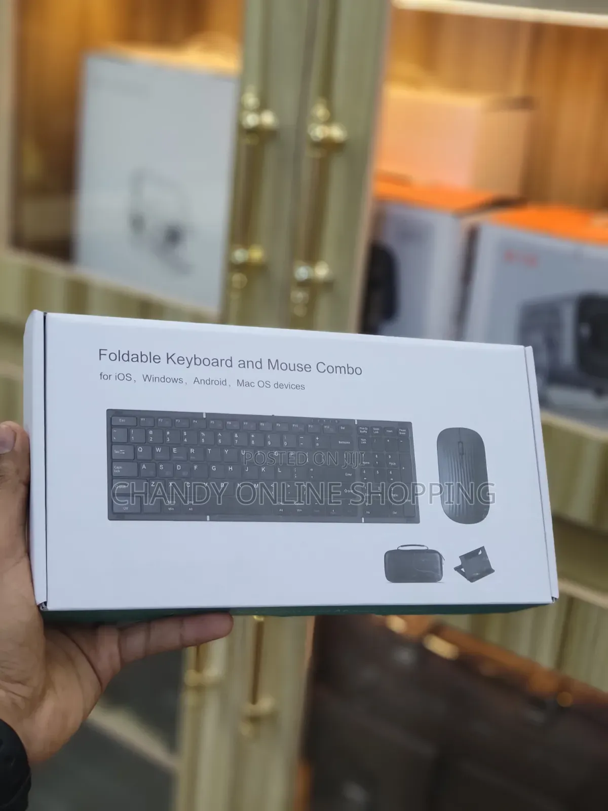 Wireless Keyboard and Mouse Set With a Foldable Design,