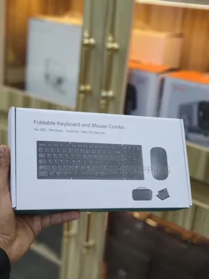 Wireless Keyboard and Mouse Set With a Foldable Design,