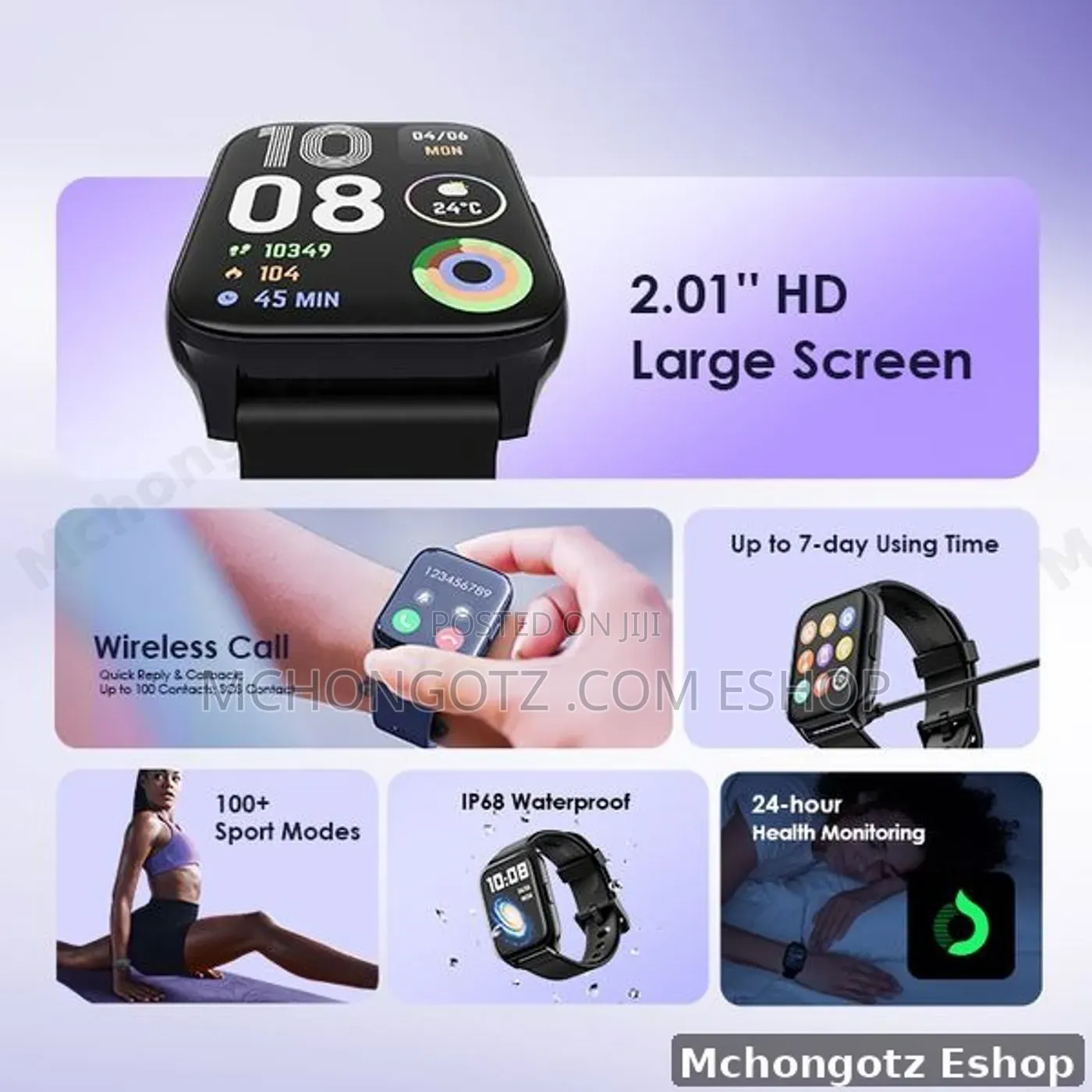 Oraimo Watch 4 Plus OSW-801 Smart Watch 2.01 Inch Bluetooth Call IP68