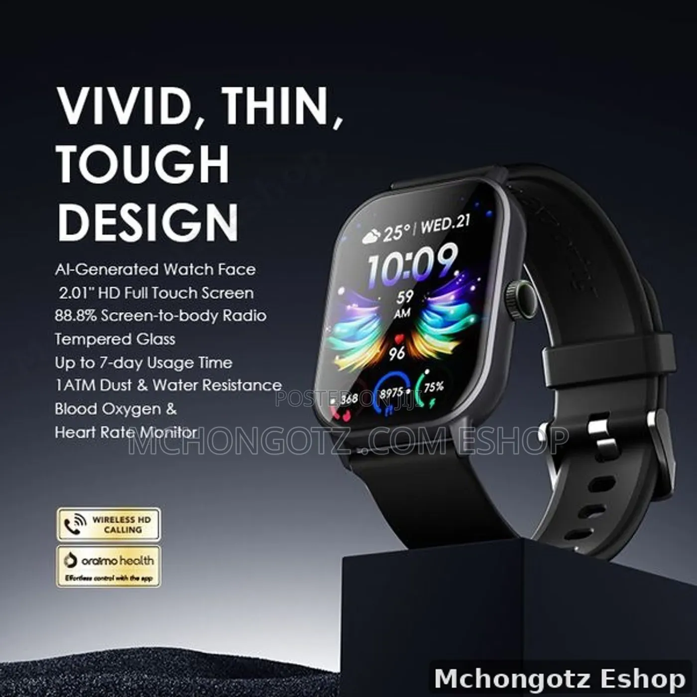 Oraimo Watch 5 OSW-805 Smart Watch 2.01 Inch Panda Glass 1ATM