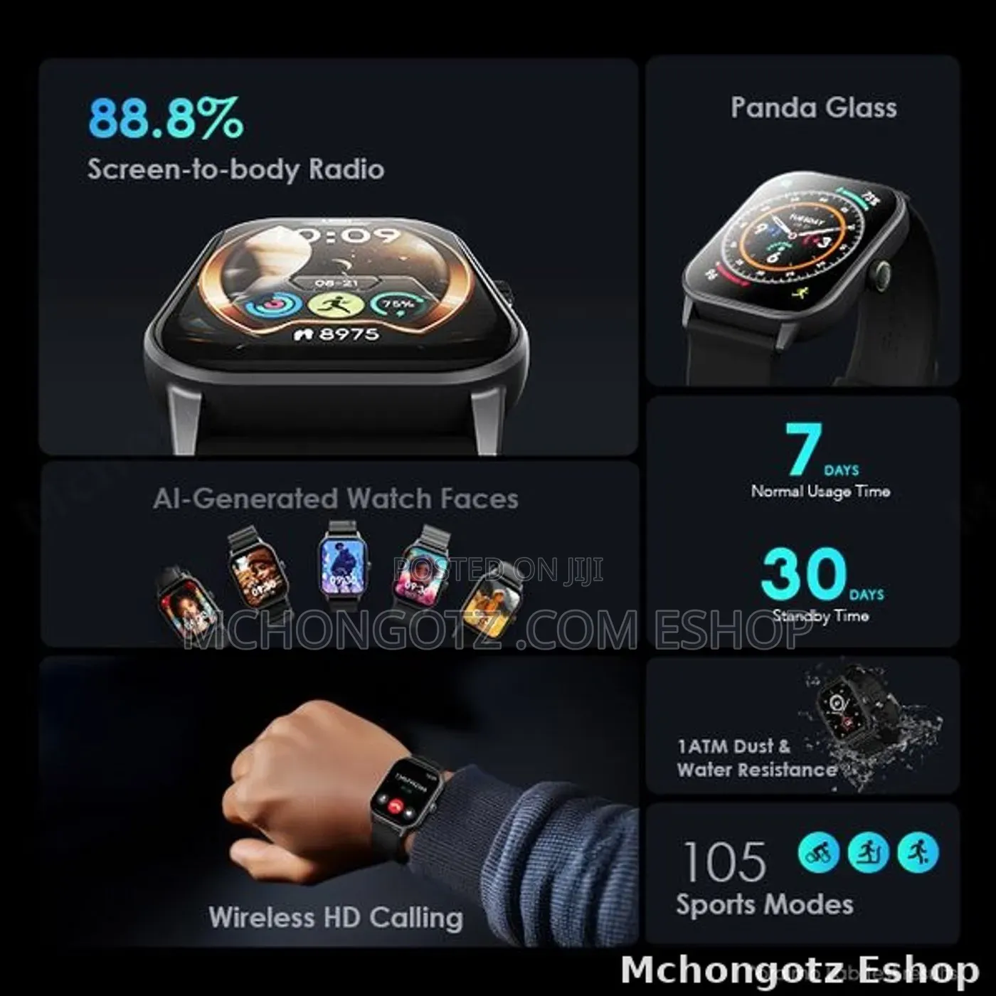 Oraimo Watch 5 OSW-805 Smart Watch 2.01 Inch Panda Glass 1ATM