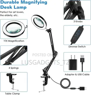 Desktop Magnifying Ring Light – Taa Ya Mezani Yenye Kioo Cha Kukuza
