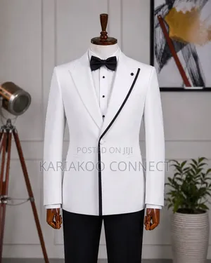 One Button White Suit