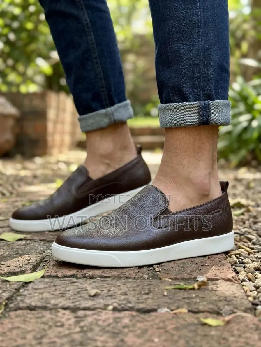 2 Colours Ecco Brand Leather Materials Pure and Original Men's Shoes