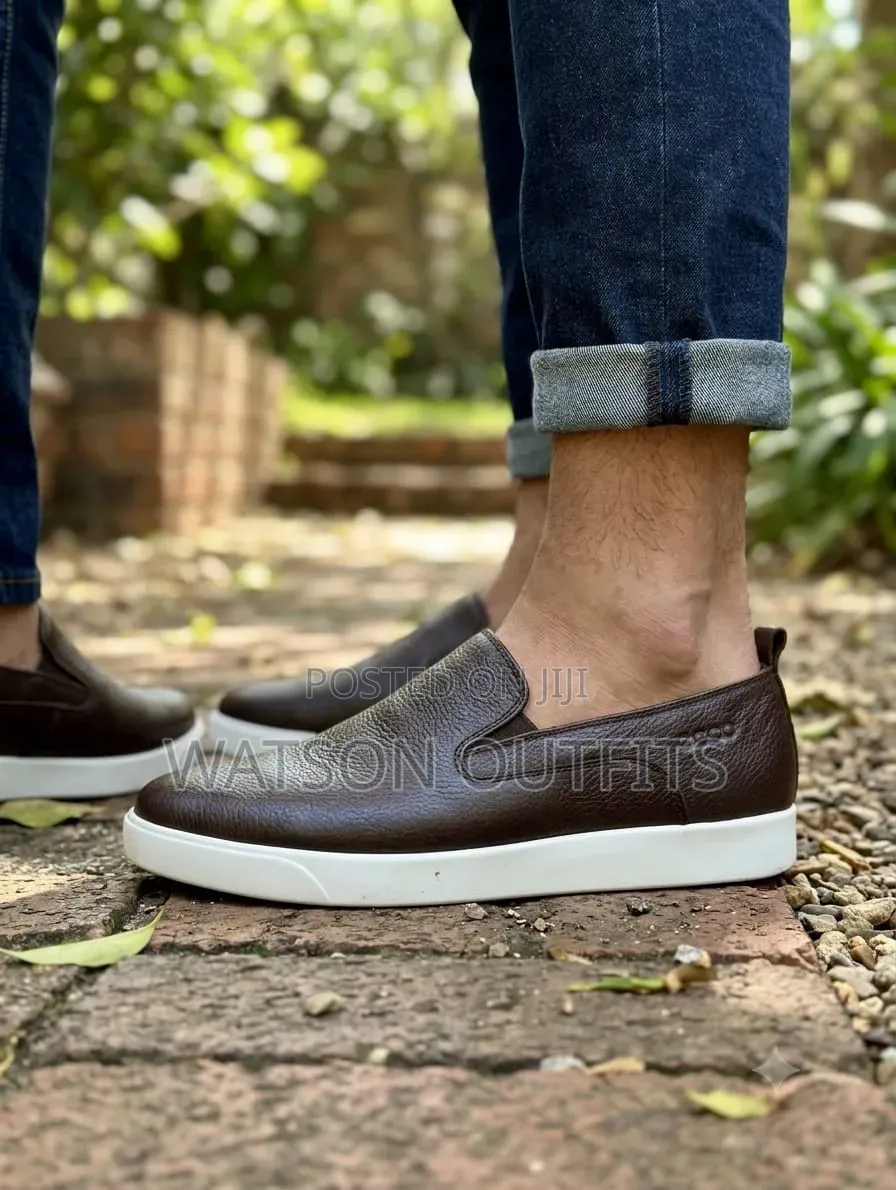 2 Colours Ecco Brand Leather Materials Pure and Original Men's Shoes