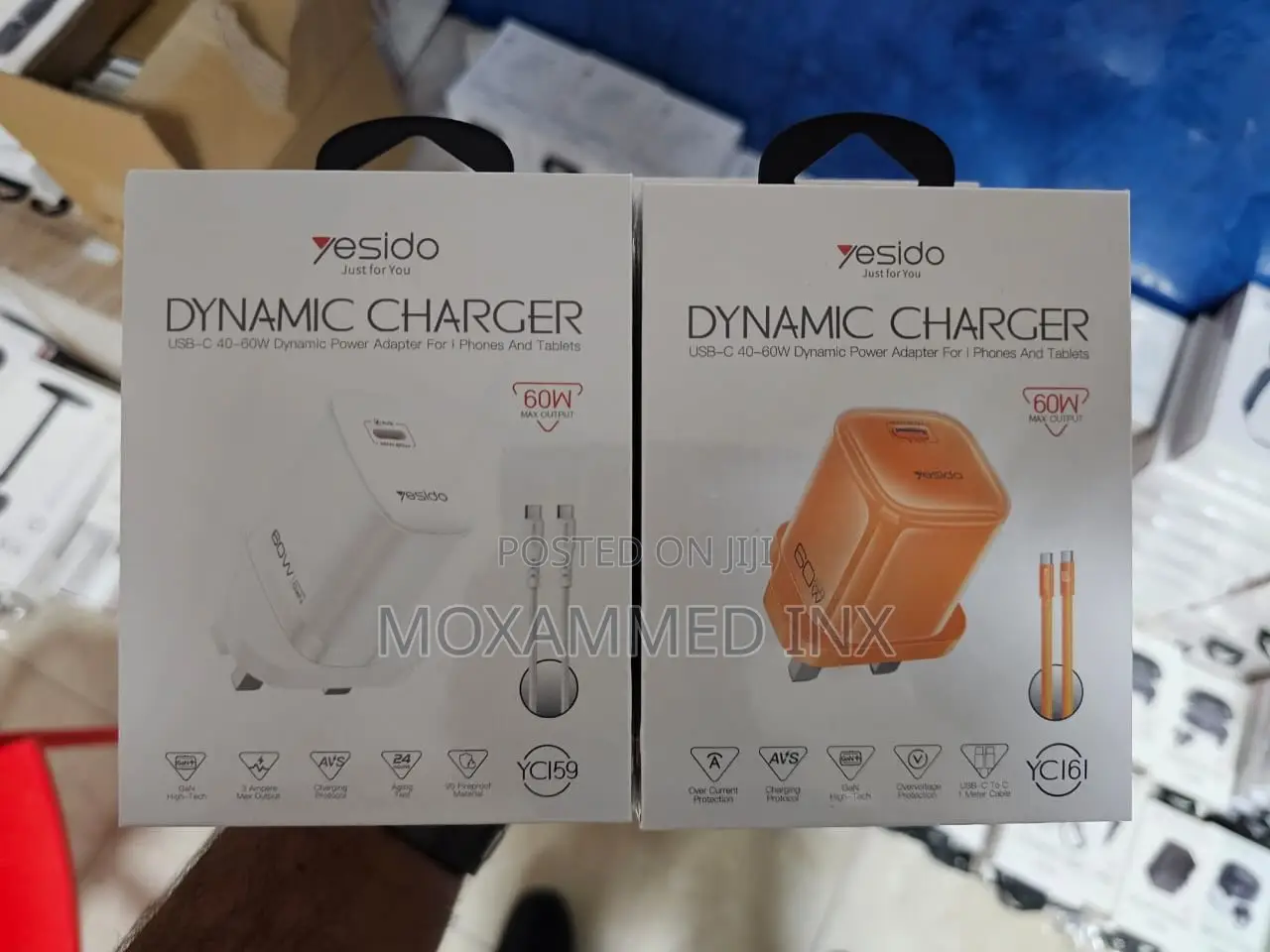YC159 / YC161 Yesido Dynamic Charger 60watts GaN Adapter