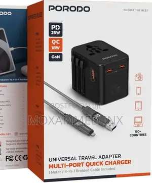 PDFWCH065BK Porodo Universal Travel Adapter