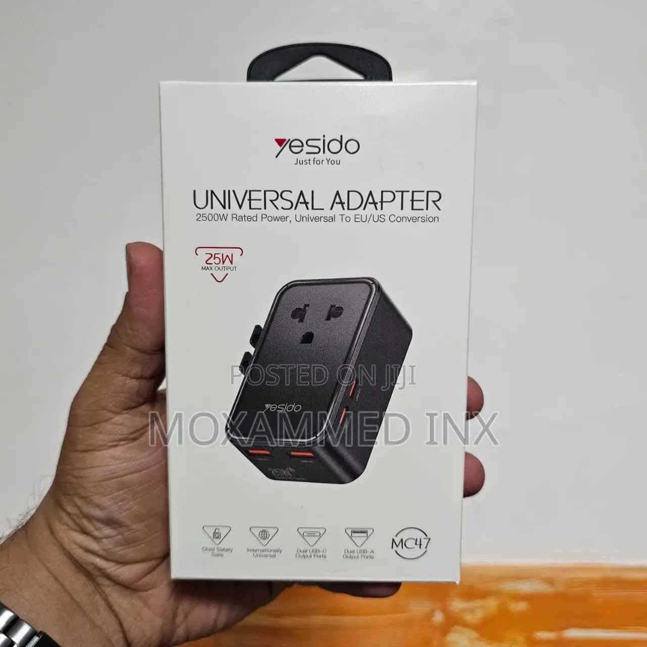 Mc47 Yesido Universal Adapter 25watts Upto 2500watts Multiplug