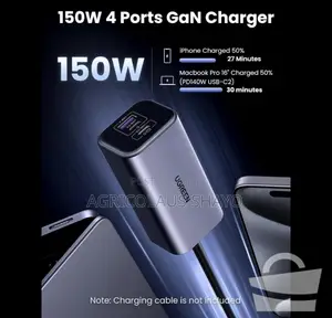UGREEN 150W 4-Port GaN Fast Car Charger With Backseat Extension Cable