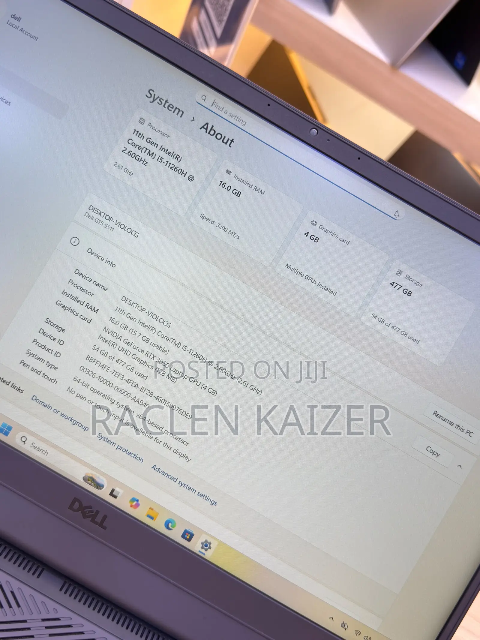 New Laptop Dell G15 5511 16GB Nvidia SSD 512GB