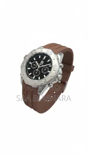 Tag Heuer Aquaracer Chronograph 43mm Dial Black Brown Strap Original