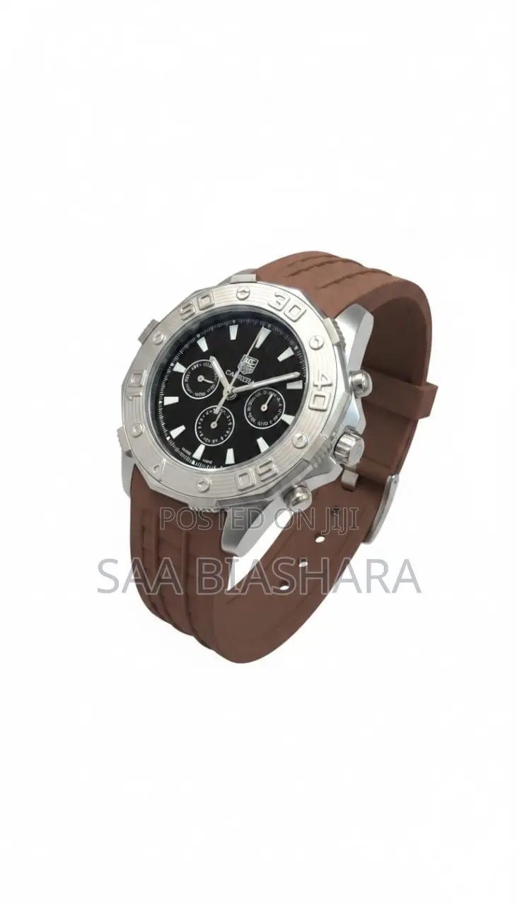 Tag Heuer Aquaracer Chronograph 43mm Dial Black Brown Strap Original