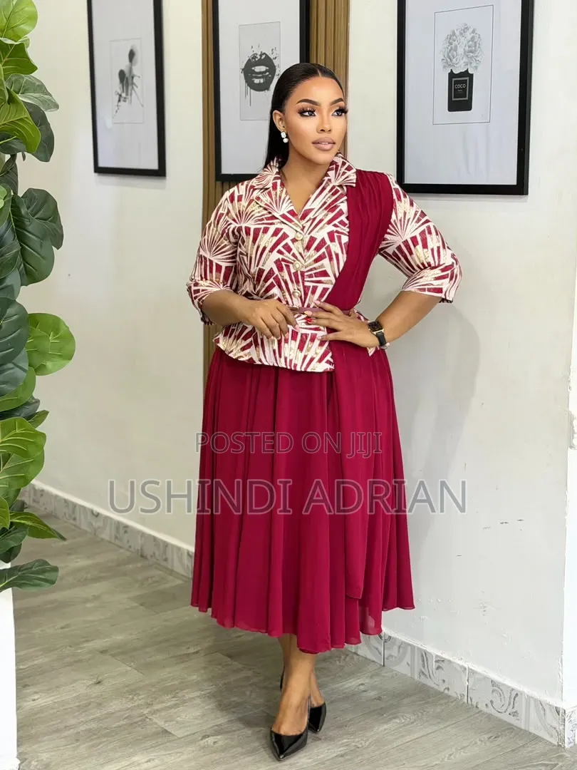 new Chiffon Dress 
Elegant Chiffon+Brocade Material