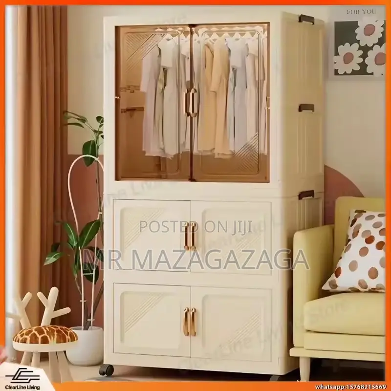 3 Layer Foldable Wardrobe Closet