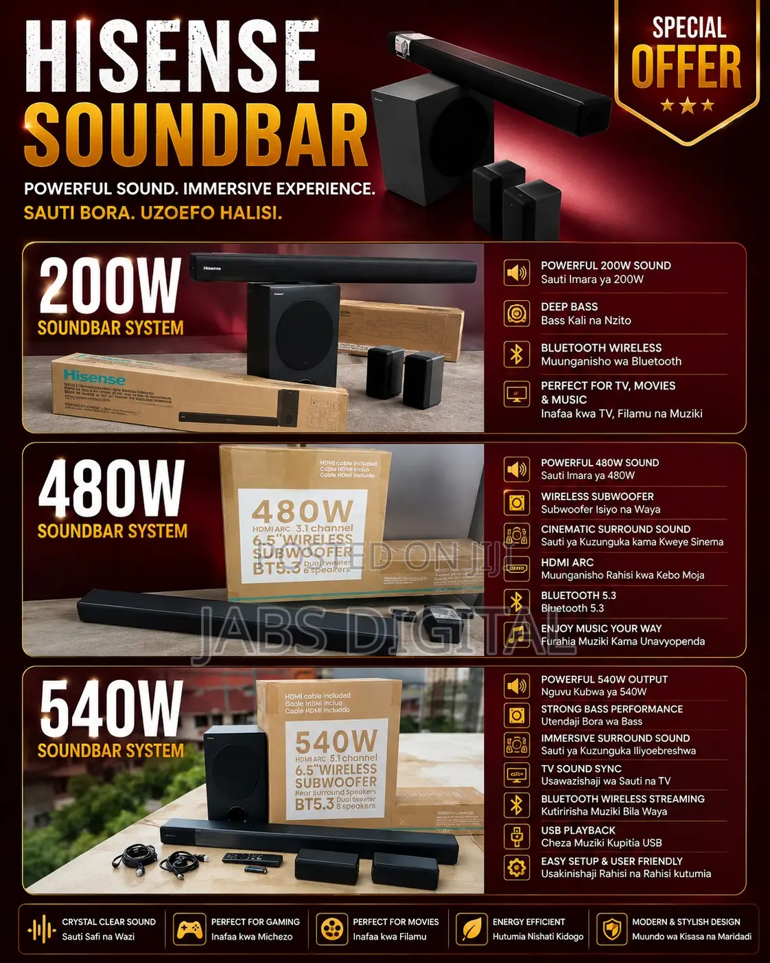 Hisense Sound Bar System