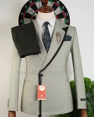 Executive Light Grey Cross-Lapel Suit