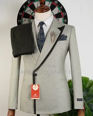 Executive Light Grey Cross-Lapel Suit