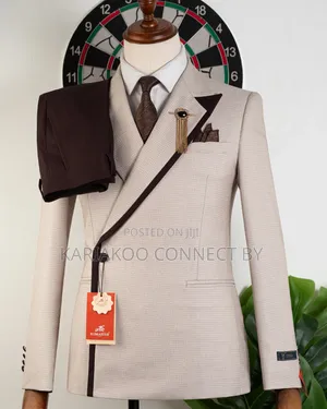 ​Romaster Executive Beige Brown Trim Suit