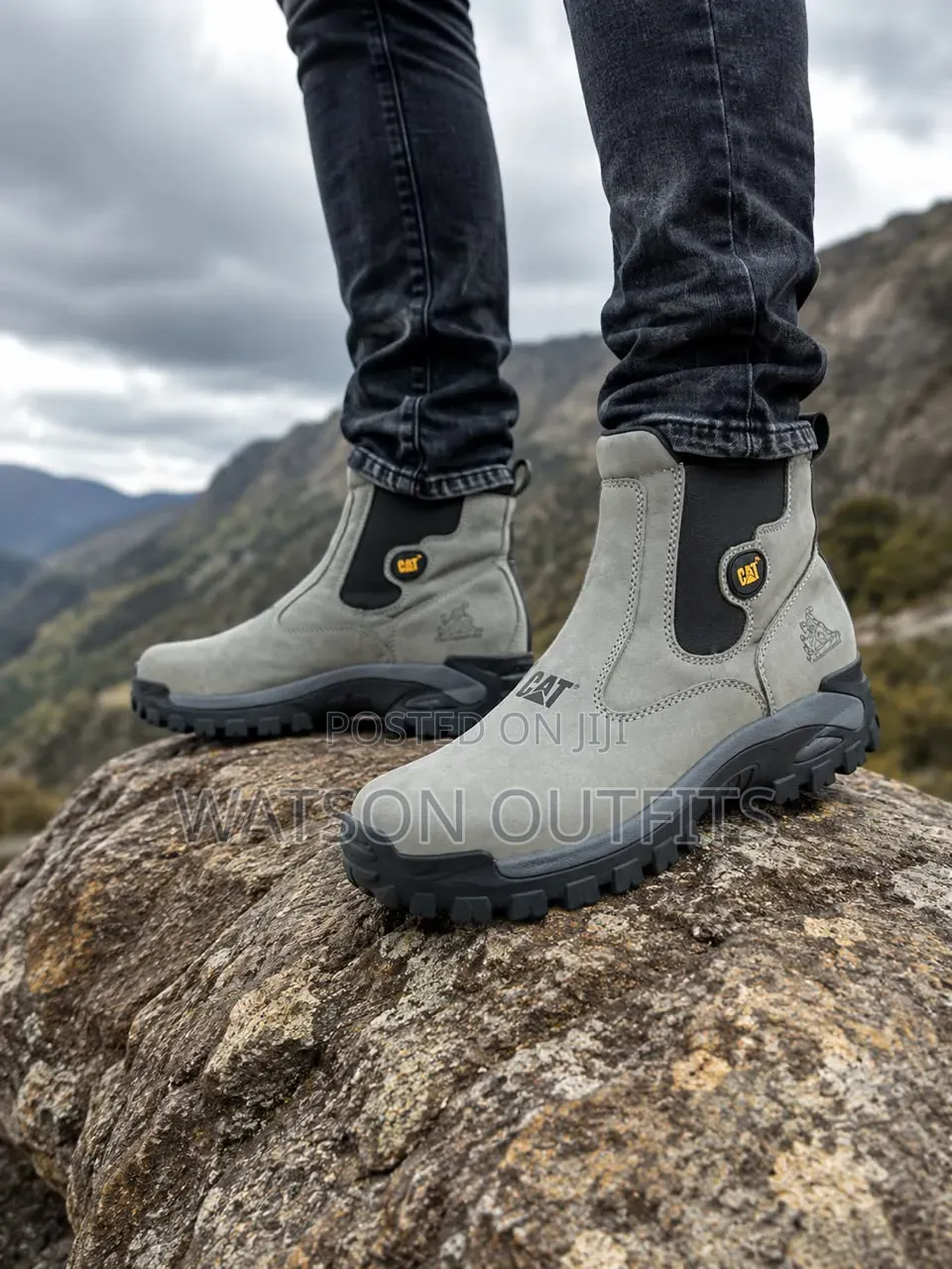 3 Colours CAT Men's Leather Boots or Footwears or Shoes Classical
