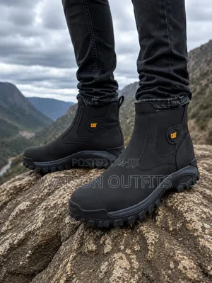 3 Colours CAT Men's Leather Boots or Footwears or Shoes Classical