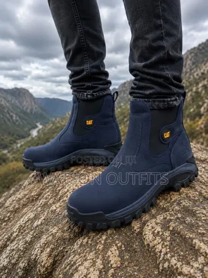 3 Colours CAT Men's Leather Boots or Footwears or Shoes Classical