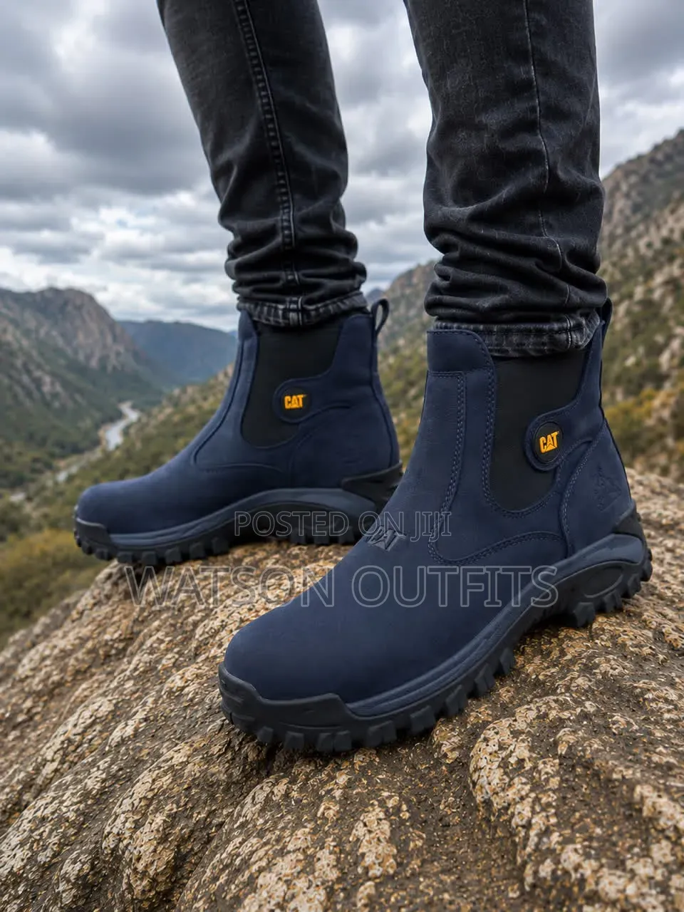 3 Colours CAT Men's Leather Boots or Footwears or Shoes Classical