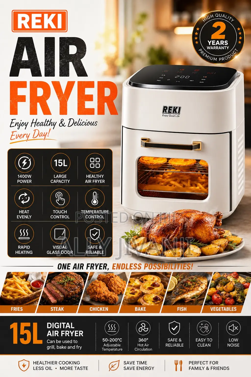 Reki Air Fryer 15l Digital