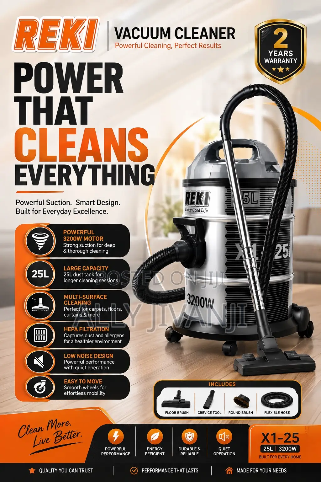 Reki Vacuum Cleaner 25l