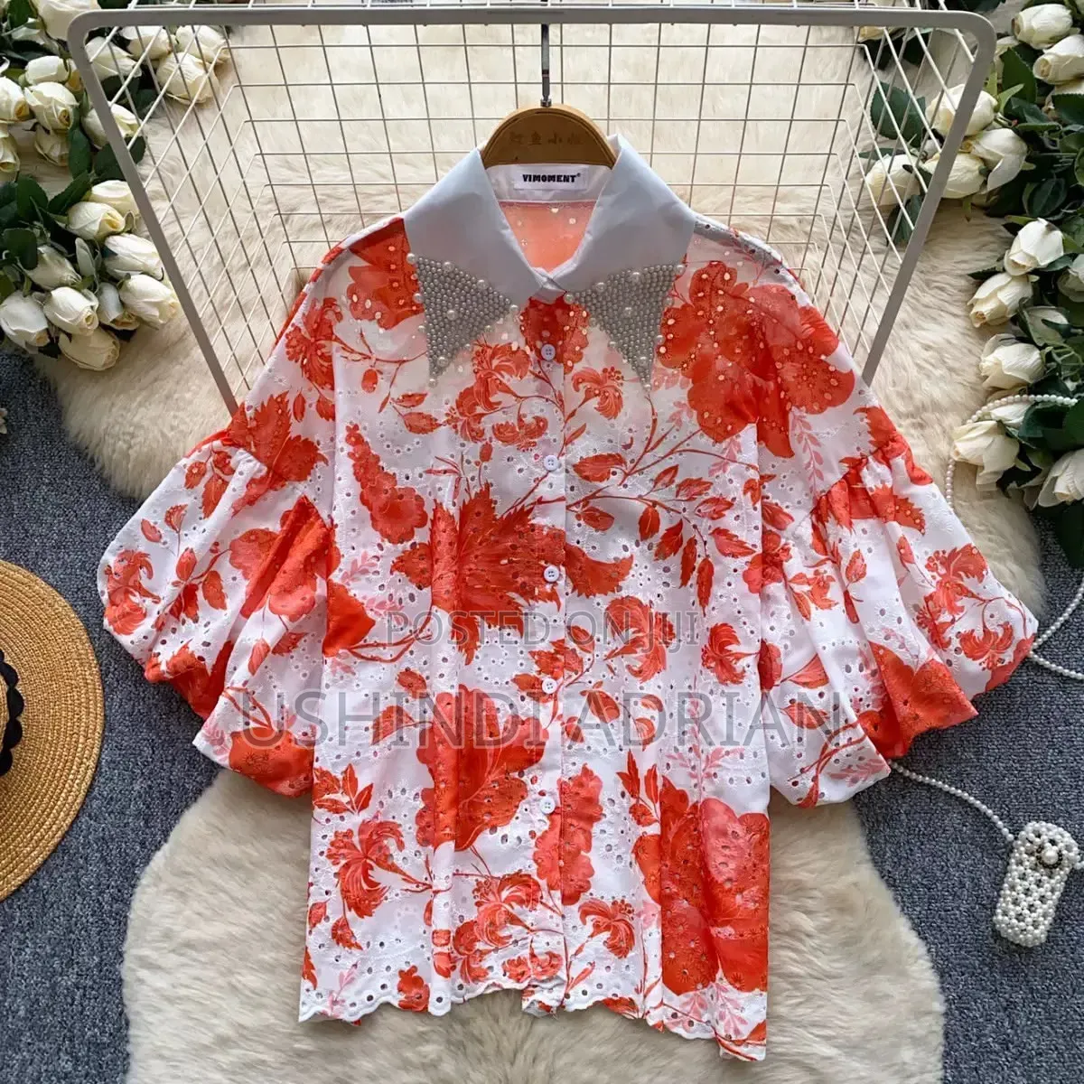 PUFFY FLOWER TOPDesign Ya Kipekee