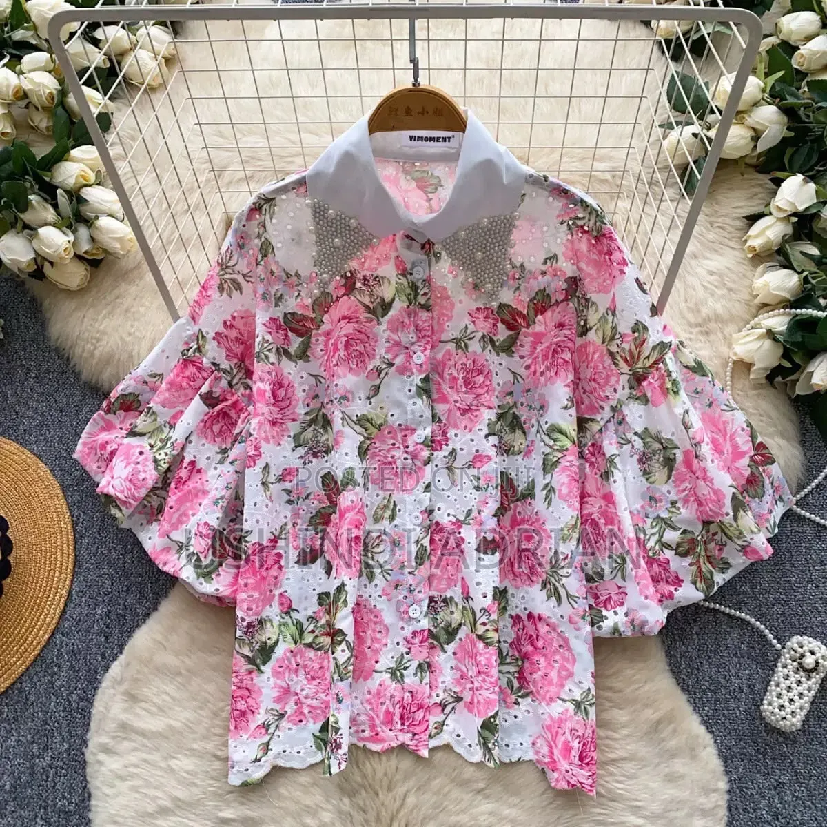 PUFFY FLOWER TOPDesign Ya Kipekee