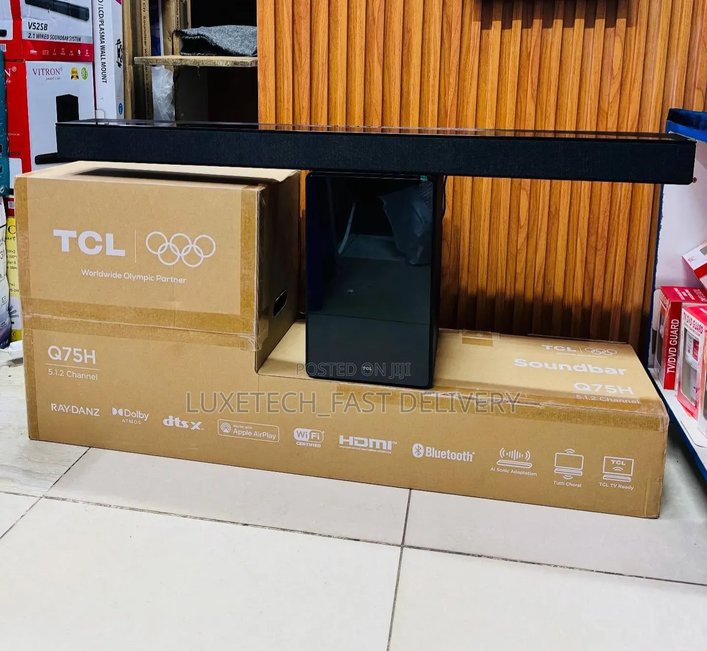TCL Q75H 5.1.2 Dolby Atmos Soundbar – 620W Home Theater System