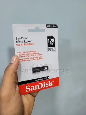 A 128GB SanDisk Ultra Luxe USB 3.1 Flash Drive