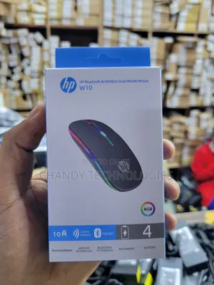 HP W10 Bluetooth and Wireless Dual-Mode Mouse Featuring RGB Light