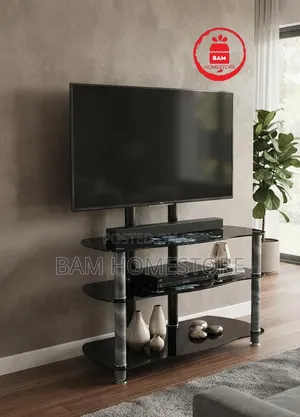 The Floral Wave Glass TV Mount Console(showcase With TV Brackets)