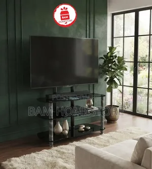 The Floral Wave Glass TV Mount Console(showcase With TV Brackets)
